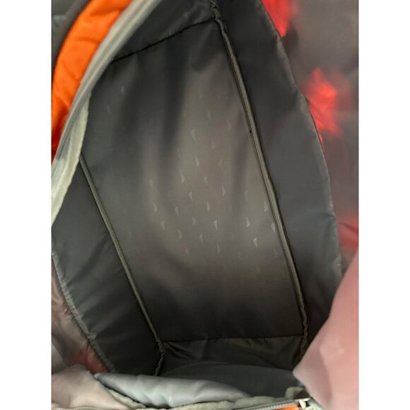 Nautica Dockside Duffle Bag Orange Gray Zipper Close Outer Strap ID Slot CLEAN - Picture 6 of 10